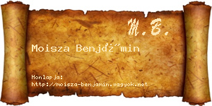Moisza Benjámin névjegykártya